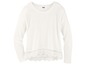 Wit shirt met lange mouwen en kant aan de zoom.