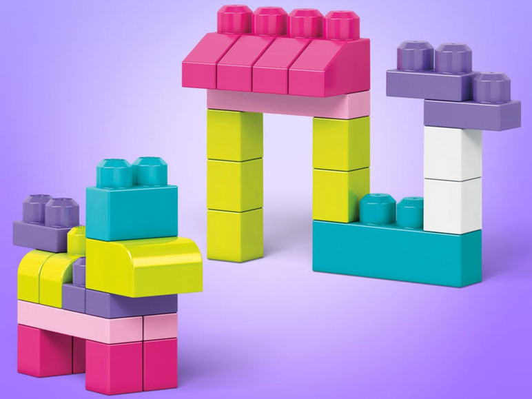 Ga naar volledige schermweergave: Fisher-Price Mega Bloks bouwsteenzak roze - afbeelding 6