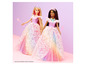 Twee Barbie poppen in prinsessenjurken met sterrenprint.