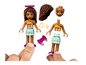 Lego Friends popster met losse onderdelen, zoals een rokje en een haarband.