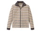 Beige gestreept fleecejack met rits.