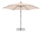 Beige parasol met grijs metalen frame en betonnen voet