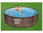 Een Bestway Steel Pro MAX zwembad met een familie die erin zwemt.