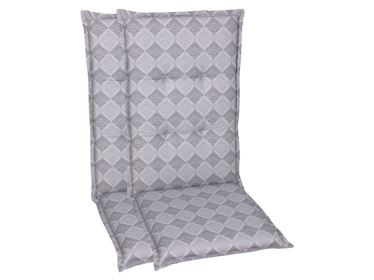 GO-DE Textil Tuinstoelkussens (Grijs, Stoelkussens voor stoelen met een lange rugleuning)
