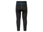 Zwarte leggings met blauwe details.