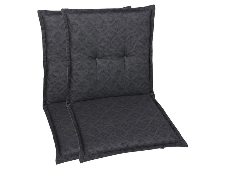GO-DE Textil Tuinstoelkussens (Antraciet, Stoelkussens voor stoelen met een lage rugleuning)