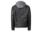 Zwart leren jack met capuchon