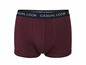 Bordeauxkleurige boxershorts met de tekst 'Casual Look'.