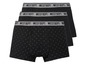Drie zwarte boxershorts van Westdept met een wit stippenpatroon.