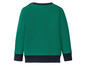 Groen sweatshirt met blauwe boord.