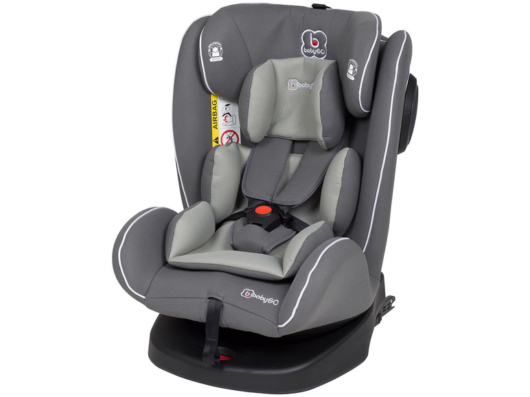 Afbeelding van BabyGO Kinder-autostoel »Nova 360°rotatie«, in hoogte verstelbare hoofdsteun (Grijs)
