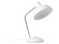 Witte bureaulamp met een metalen kap