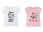 Twee witte en roze T-shirts met Tom & Jerry print.