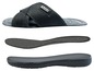Zwarte leren sandalen met Footflexx-zool.