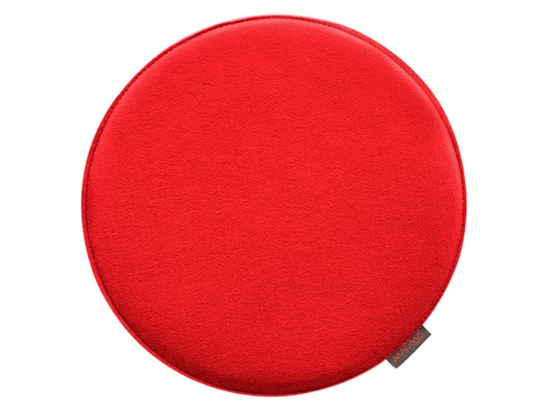 Ronde rode stoelzitting van Magma.