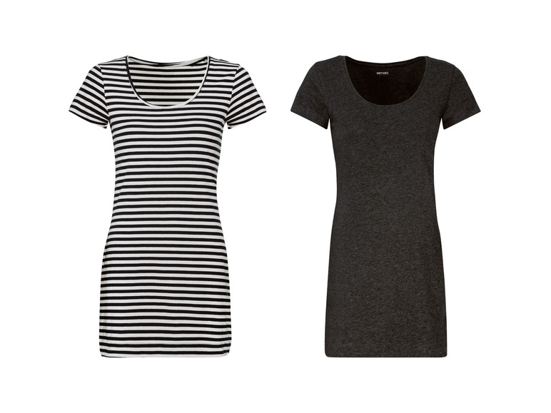 Twee katoenen jurken: gestreept en grijs, van het merk esmara.