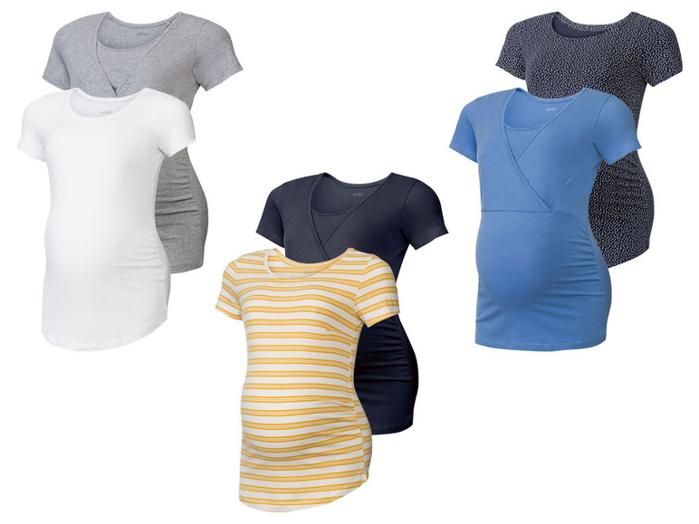 Ga naar volledige schermweergave: esmara 2 dames zwangerschaps-T-shirts - afbeelding 1