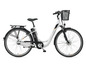 Een witte Telefunken elektrische fiets met mandje.
