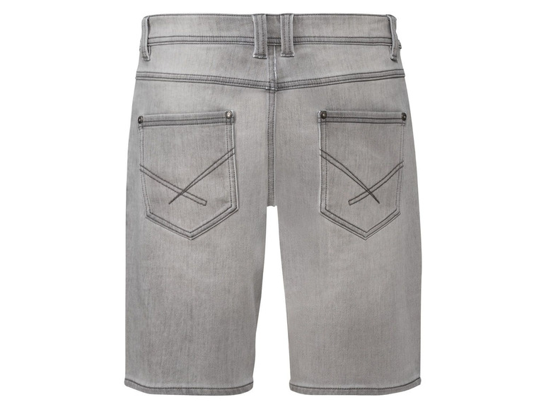 Lichtgrijze jeans shorts voor heren.