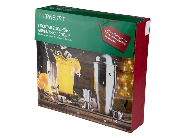 Ga naar volledige schermweergave: ERNESTO® Adventskalender cocktail accessoires 42-delig - afbeelding 1