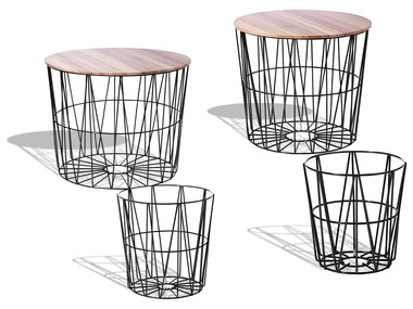 LIVARNO LIVING Bijzettafelset met manden, 4-delig