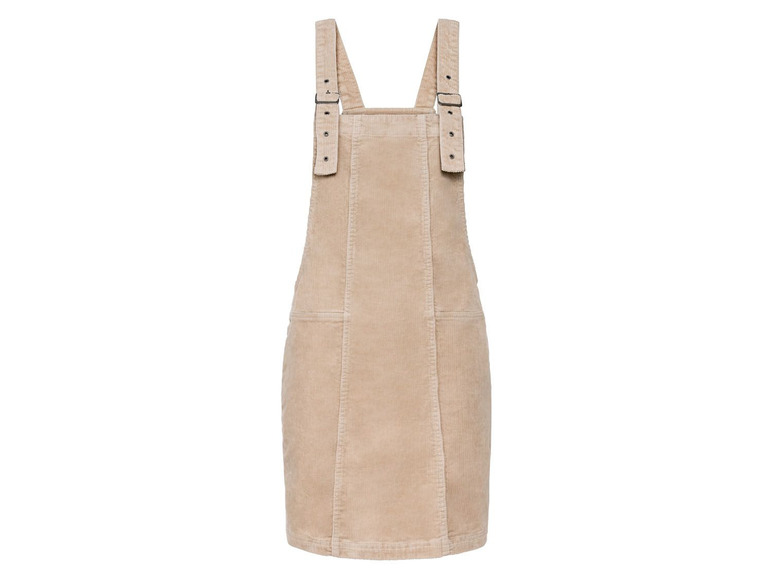 Beige corduroy overall dress