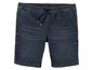 Donkerblauwe denim shorts met trekkoord.