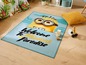 Een Minion-tapijt met de tekst 'Welcome to Minions Paradise'