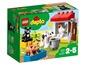 Lego Duplo boerderijdierenset met een koe, kat, varken, kip en een schuur.