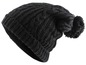 Zwarte gebreide beanie met pompon