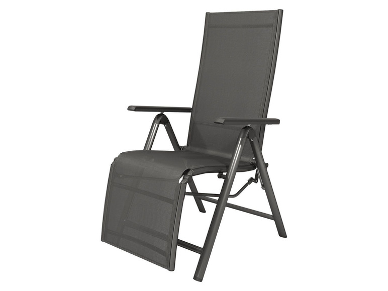 Ga naar volledige schermweergave: florabest Aluminium relaxstoel zwart - afbeelding 1
