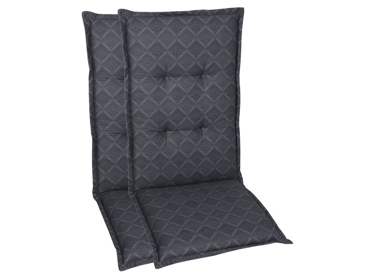 GO-DE Textil Tuinstoelkussens (Antraciet, Stoelkussens voor stoelen met een normale rugleuning)