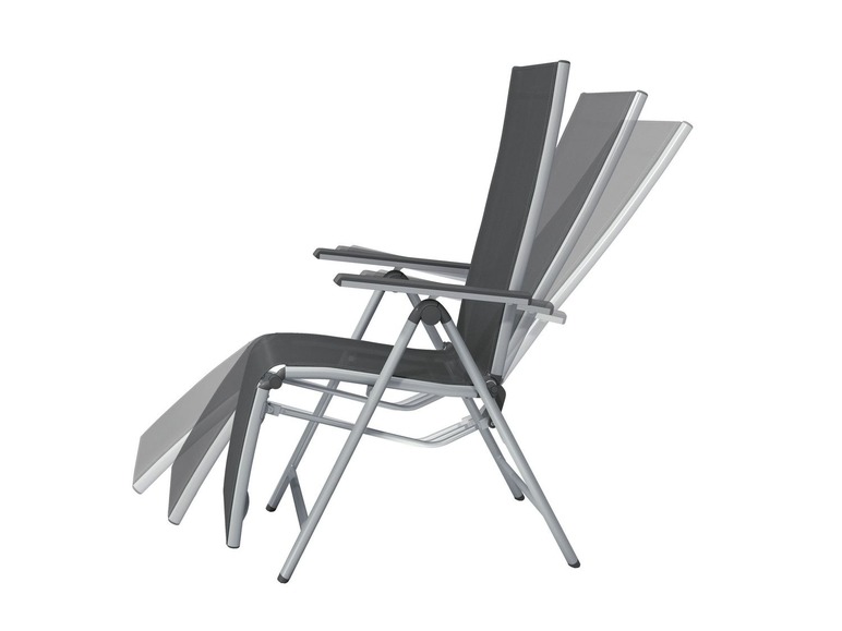 Ga naar volledige schermweergave: FLORABEST® Aluminium relaxstoel grijs - afbeelding 3