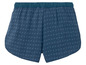 Blauwe shorts met een fan-patroon