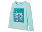 Een lichtblauw T-shirt met lange mouwen met Peppa Pig.