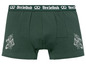 Groene boxershorts van Brezelbub met gestileerde bloemmotieven.