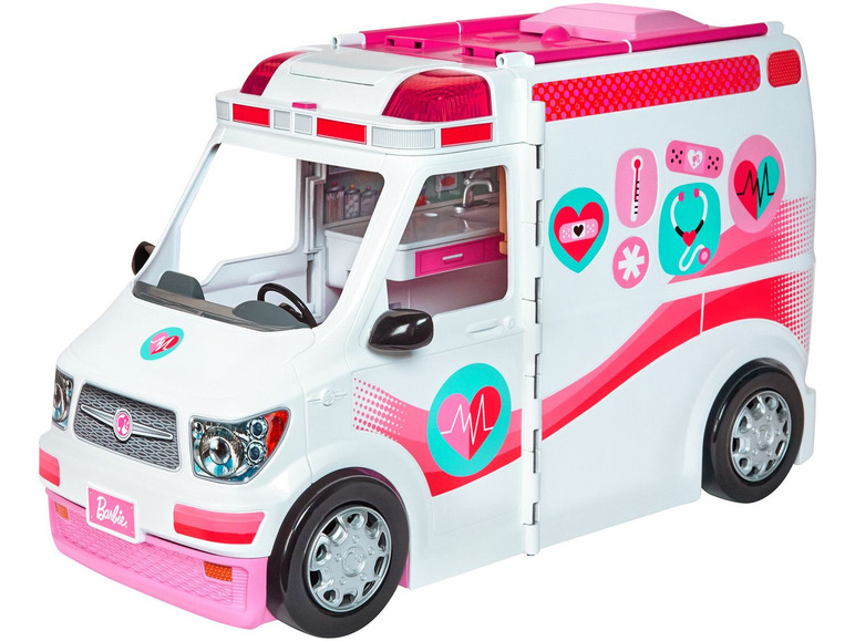 Ga naar volledige schermweergave: Barbie 2-in-1 ambulance speelset - afbeelding 1