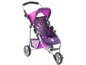 Een roze en paarse kinderwagen van het merk Baby Annabell.