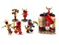 Lego Ninjago set met twee ninja figuren, wapens en trainingsaccessoires.