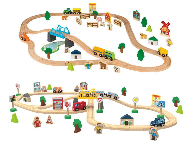 Ga naar volledige schermweergave: Playtive Houten treinbaansets - afbeelding 1