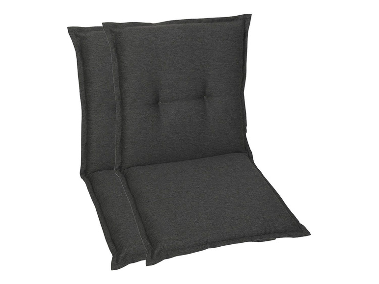 GO-DE Textil Tuinstoelkussens (Antraciet, Stoelkussens voor stoelen met een lage rugleuning)