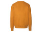 Een effen oranje trui met lange mouwen.