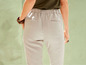 Beige broek met elastische tailleband