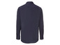 Een donkerblauw overhemd met lange mouwen.