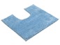 Blauwe badmat met u-vormig gat.
