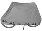 Grijs beschermhoes voor fietsen, scooters en bromfietsen.