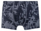 Grijze boxershorts met zwart abstract patroon.