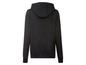 Zwart hoodie-jack met capuchon.