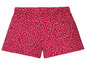 Rode shorts met bloemenprint.