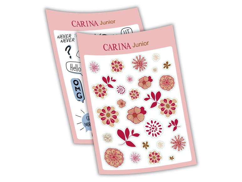 Stickerboek met bloemen en tekst voor kinderen van Carina Junior.